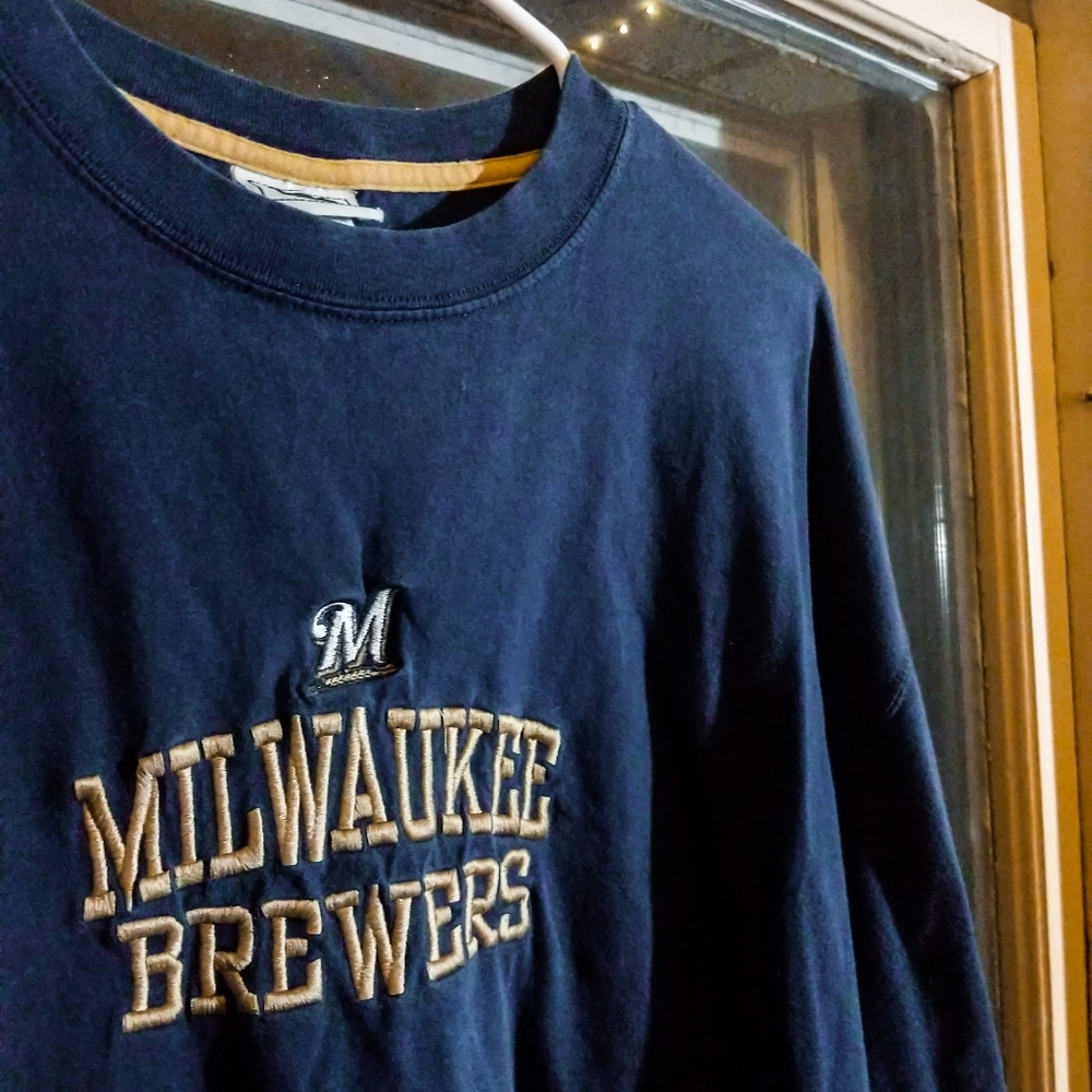 Vintage Embroidered Milwaukee Brewers Lee Tee -2XL